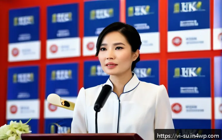 상황별 고충처리 소통 전략 - A professional Vietnamese businesswoman in her 30s, dressed in a smart white blouse and navy skirt, ...