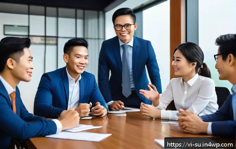 상황 맥락화 커뮤니케이션의 국제적 사례 - A diverse group of Southeast Asian business professionals engaged in a meeting, showing gentle hand ...