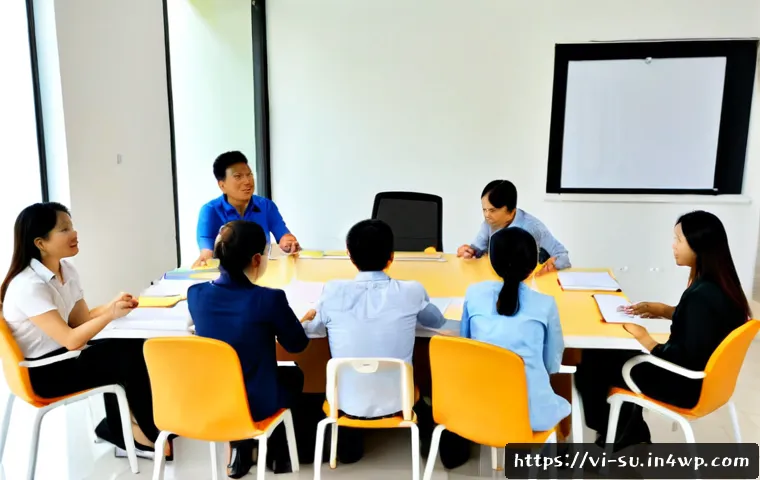 Home 17 상황 맥락화 커뮤니케이션을 위한 워크숍 - Photorealistic workplace communication workshop in a modern Hanoi office, diverse Vietnamese profess...